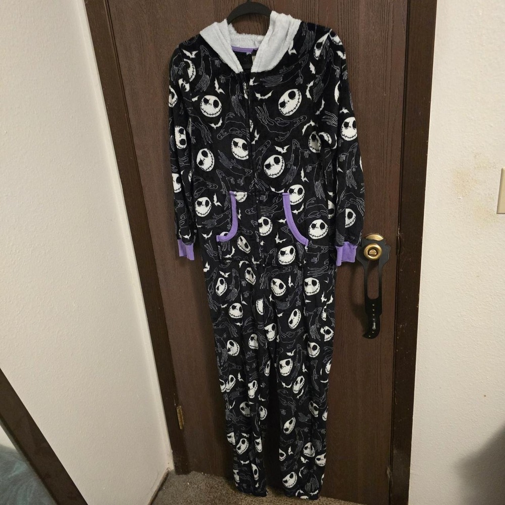 Disney Tim Burton's The Nightmare Before Christmas black onesie Jack Skellington